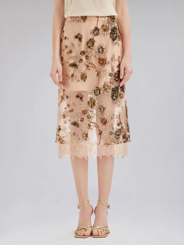 Final Sale | Luxurious Embroidered Sequin Skirt made by Rich Radi Q's