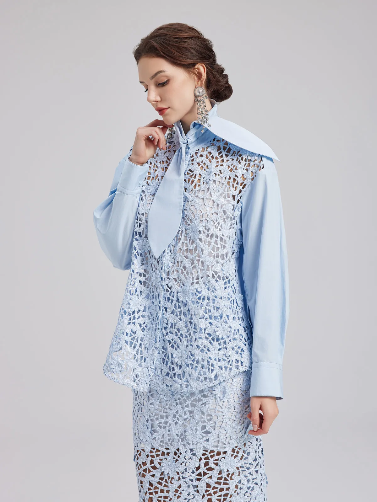 Final Sale | Chic Commuter Sequin-Detail Blouse (Includes Inner Tank) sold by Rich Radi Q's product image thumbnail 4