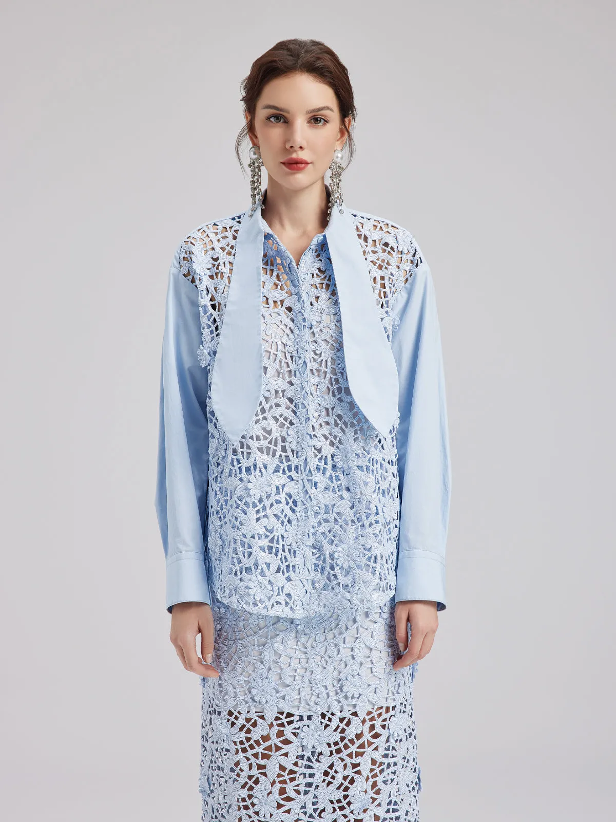 Final Sale | Chic Commuter Sequin-Detail Blouse (Includes Inner Tank) sold by Rich Radi Q's product image thumbnail 5