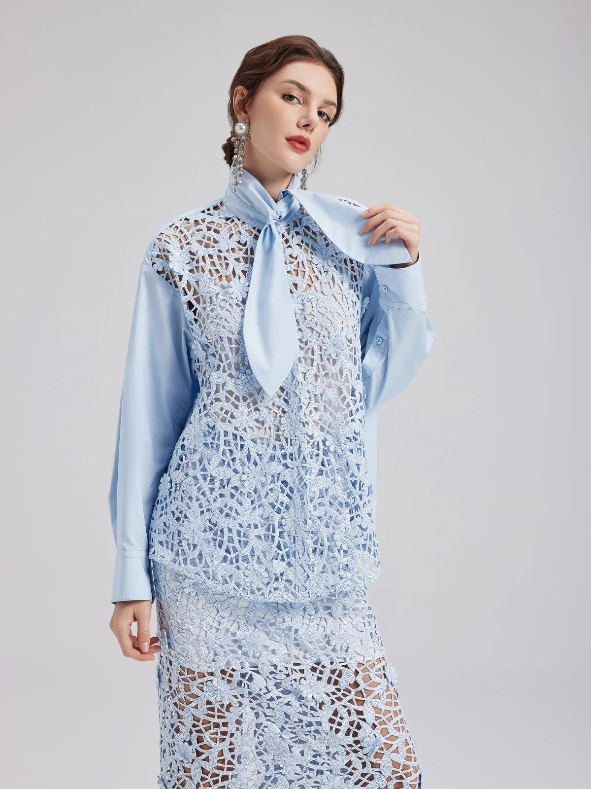 Final Sale | Chic Commuter Sequin-Detail Blouse (Includes Inner Tank) sold by Rich Radi Q's