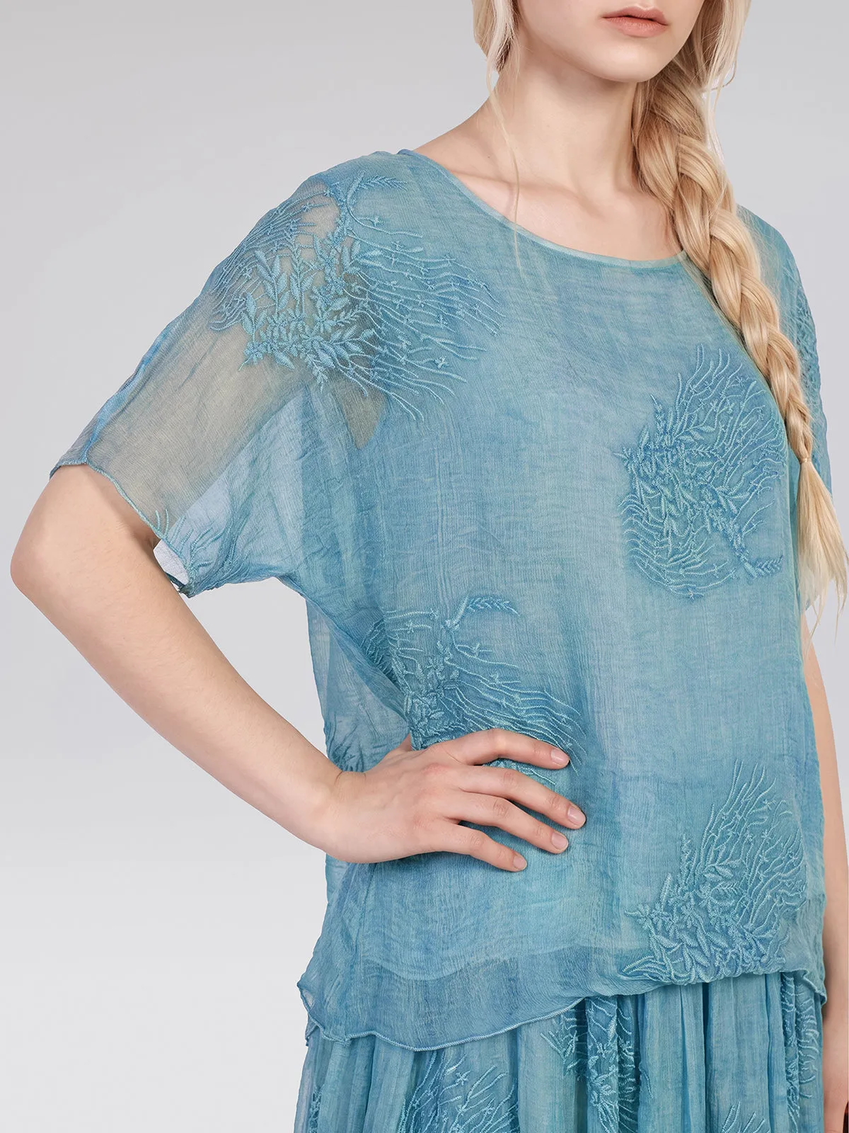 100% Color-Dyed Silk Floral Embroidered Set sold by Rich Radi Q's product image thumbnail 2