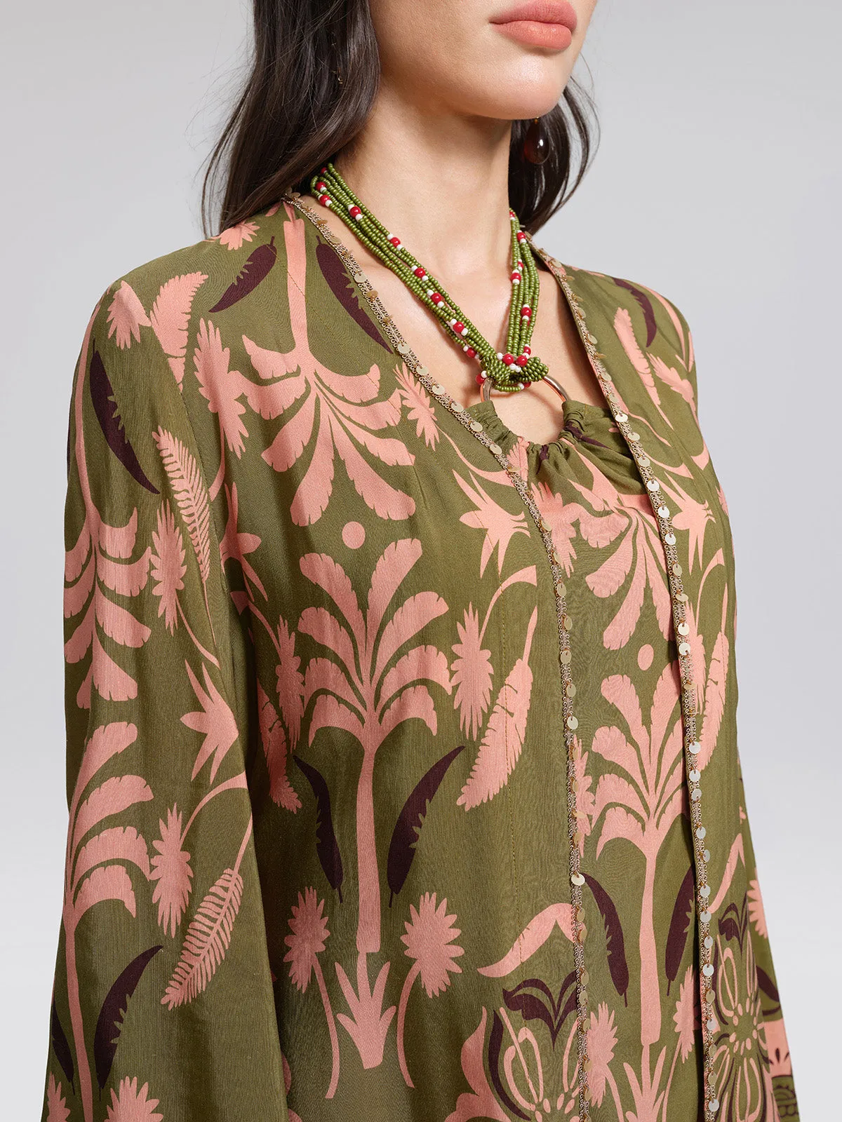 Vintage Botanical Print Belted Cover-Up sold by Rich Radi Q's product image thumbnail 5