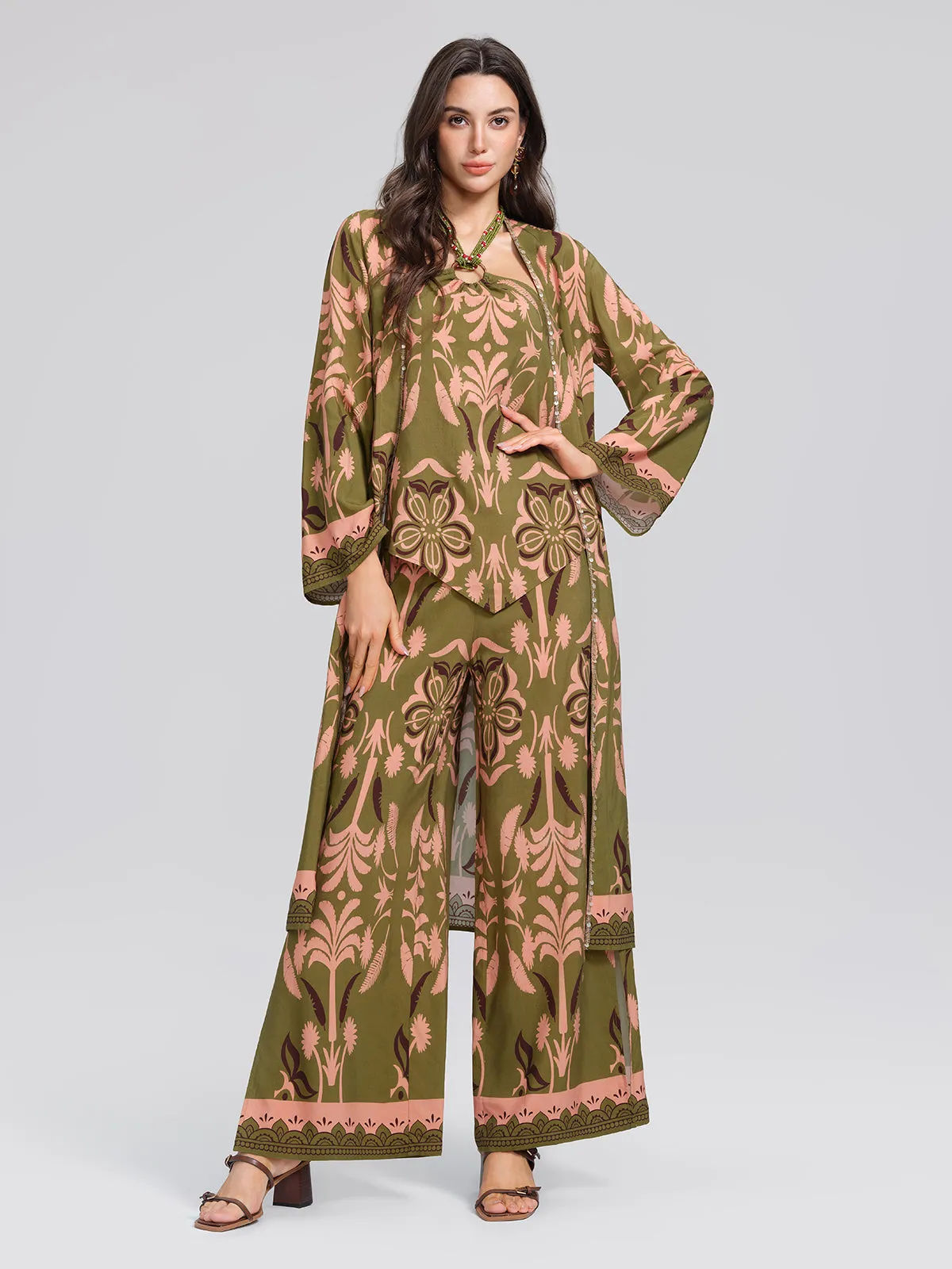 Vintage Botanical Print Belted Cover-Up sold by Rich Radi Q's