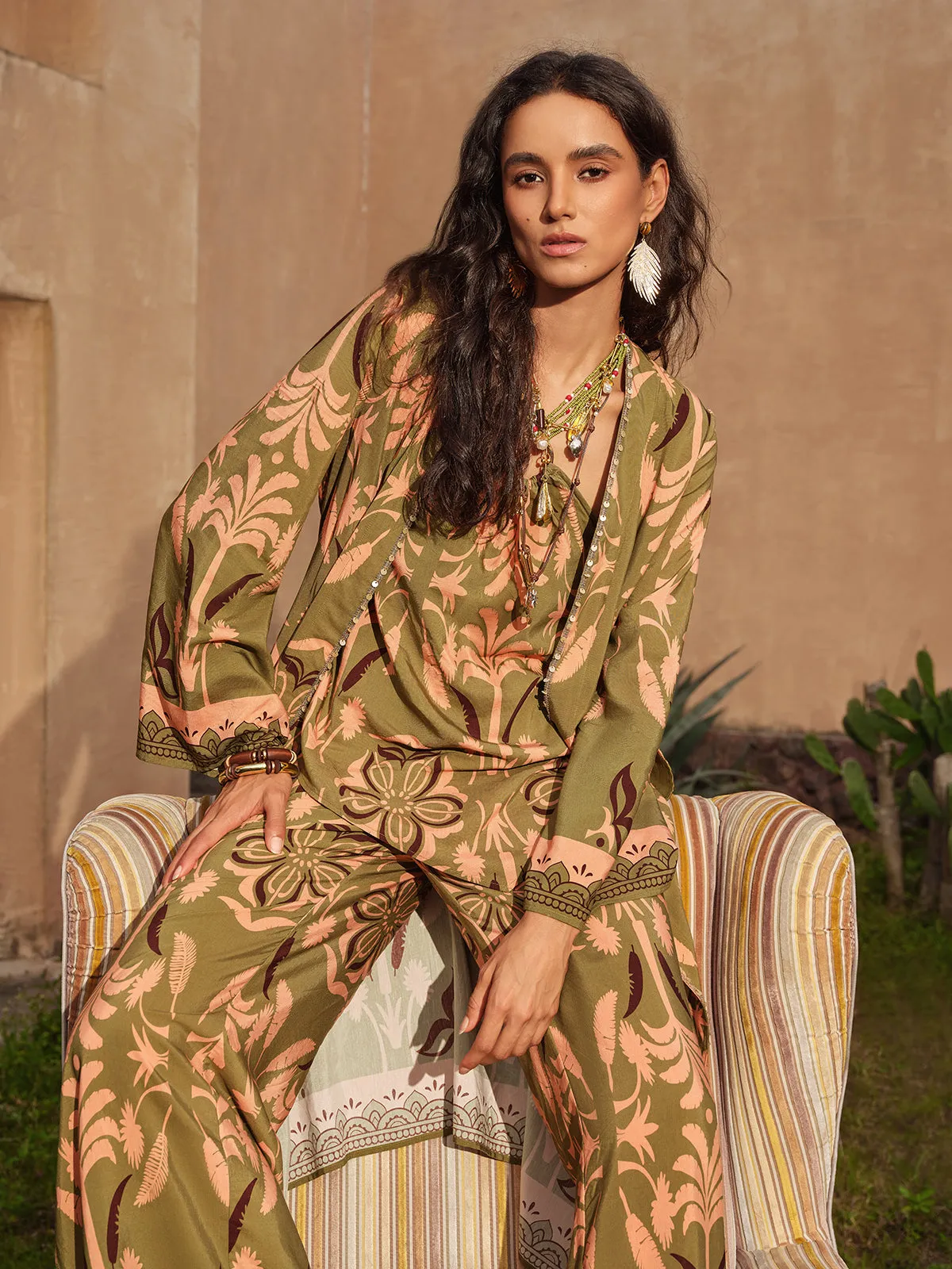 Vintage Botanical Print Belted Cover-Up sold by Rich Radi Q's product image thumbnail 2