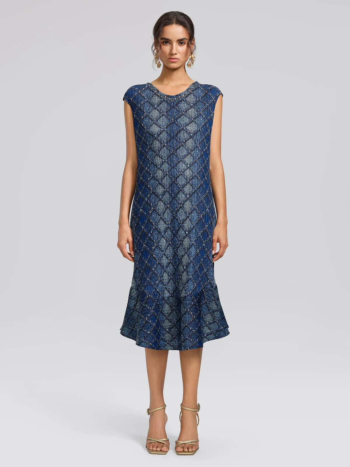 Pleated Diamond Print Mermaid Dress sold by Rich Radi Q's product image thumbnail 2