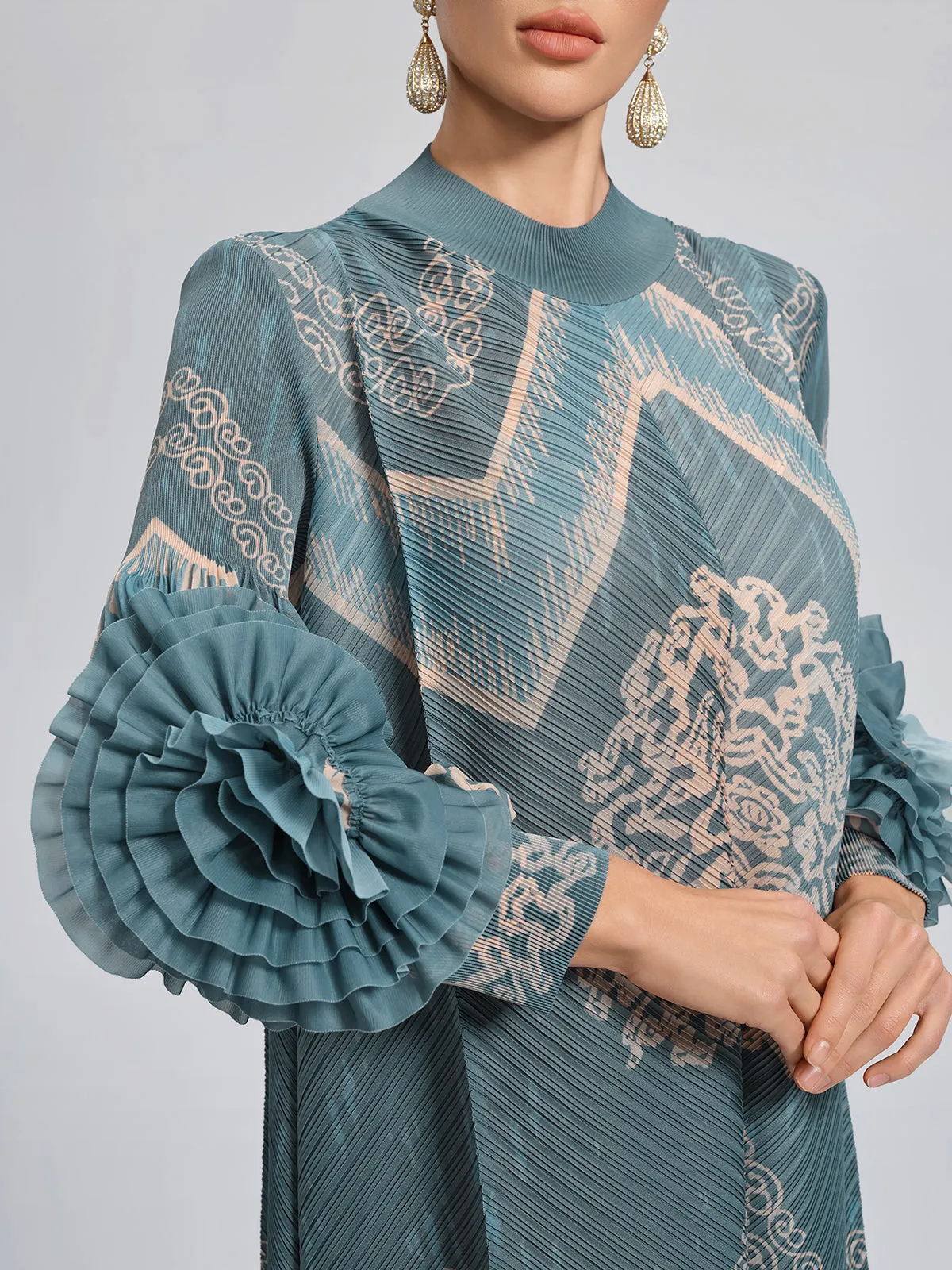 High-Stretch Pleated Printed Loose Dress sold by Rich Radi Q's product image thumbnail 2