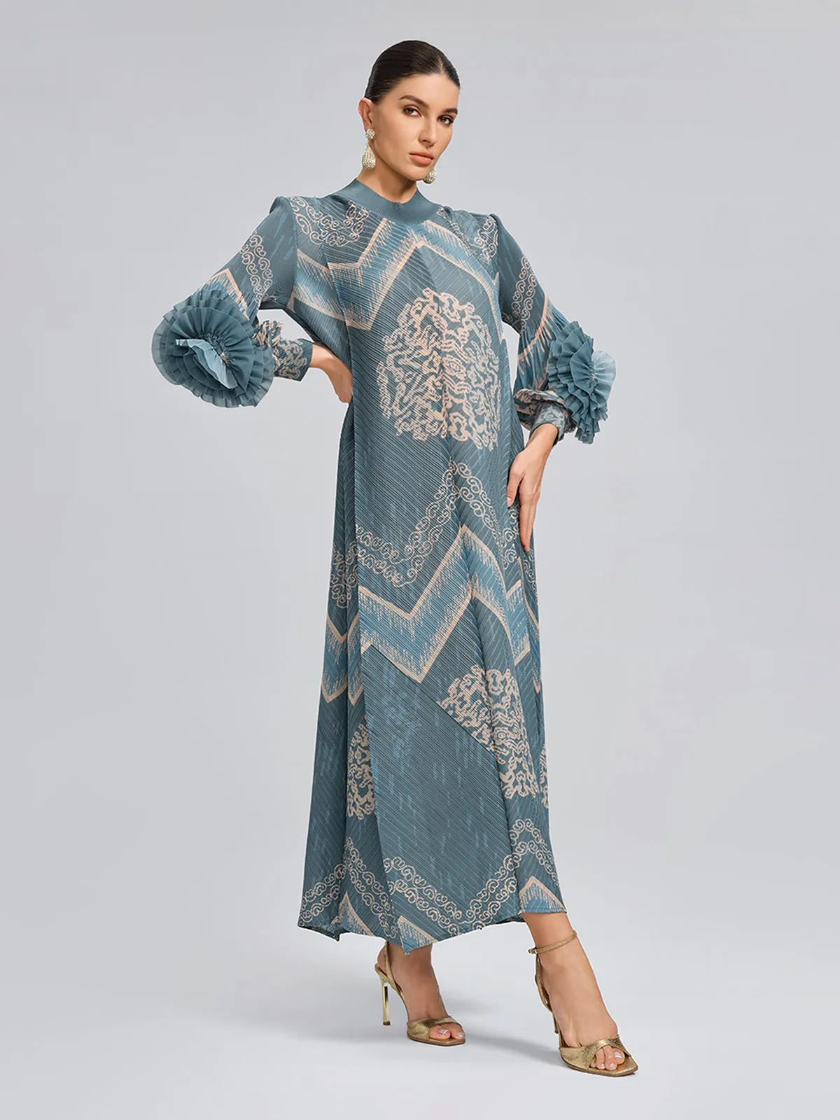 High-Stretch Pleated Printed Loose Dress sold by Rich Radi Q's product image thumbnail 5