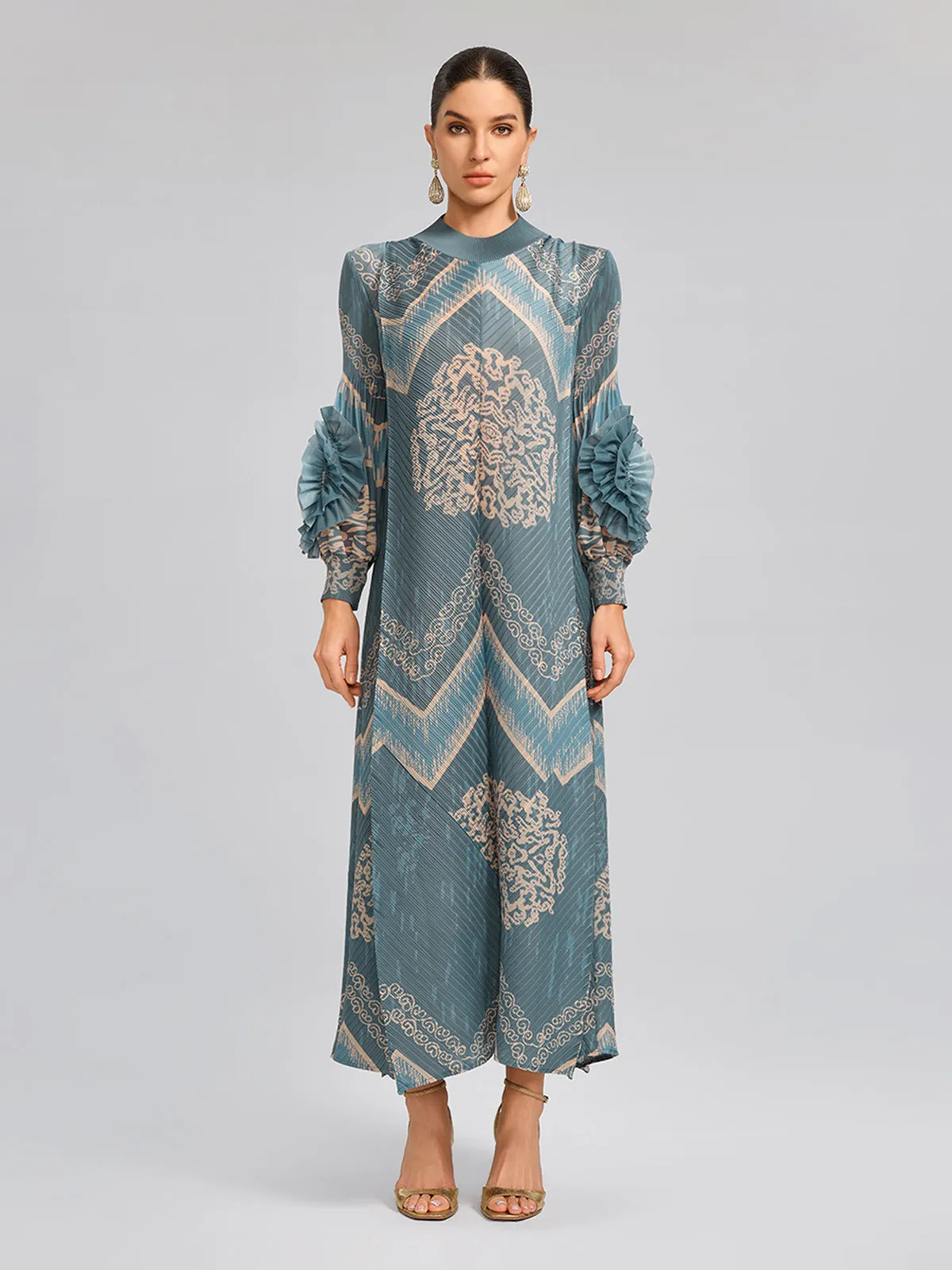 High-Stretch Pleated Printed Loose Dress sold by Rich Radi Q's product image thumbnail 3