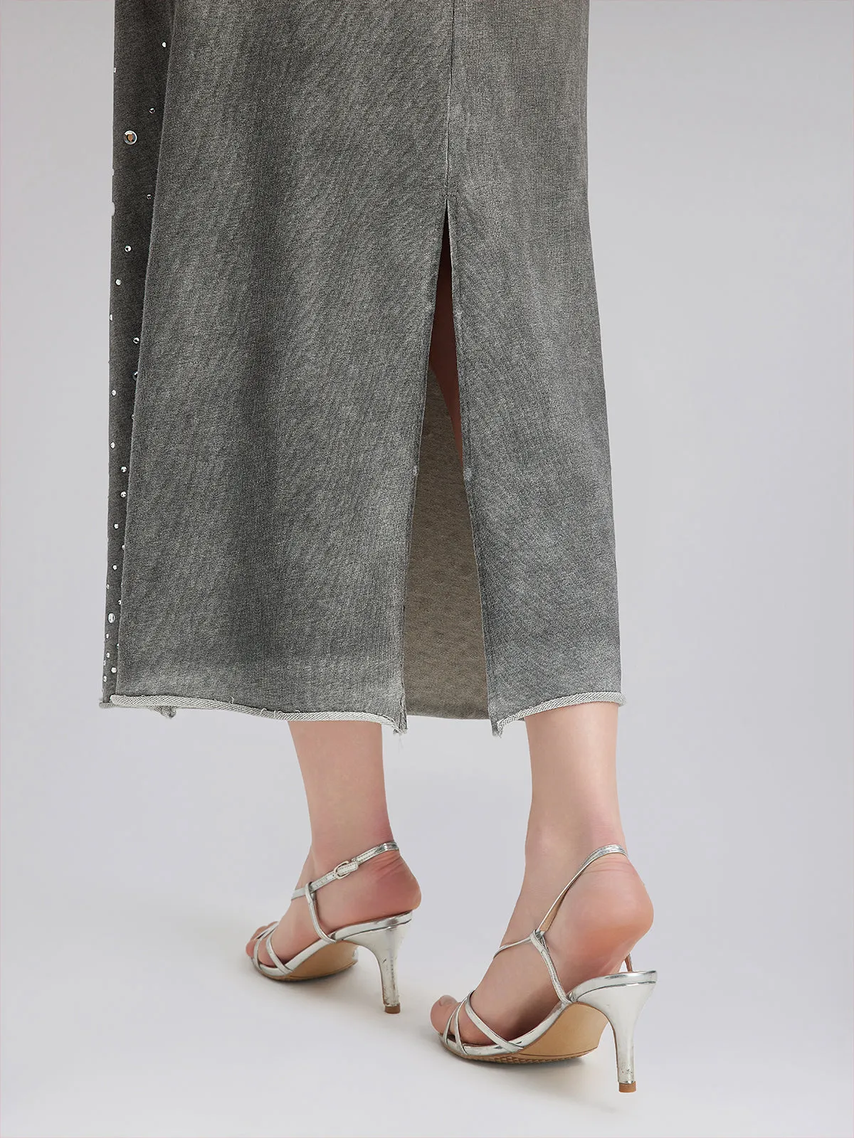 Final Sale | Gradient Coated Rhinestone Knit Skirt sold by Rich Radi Q's product image thumbnail 5