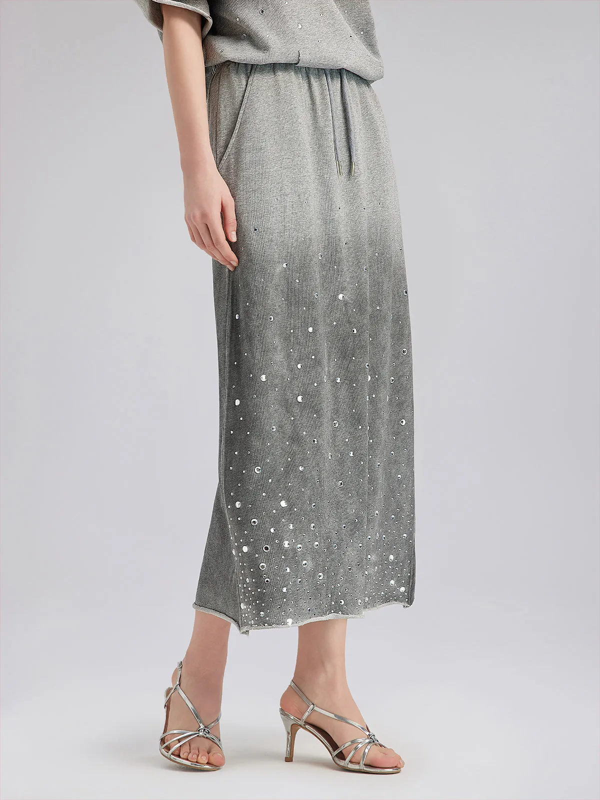 Final Sale | Gradient Coated Rhinestone Knit Skirt sold by Rich Radi Q's product image thumbnail 3