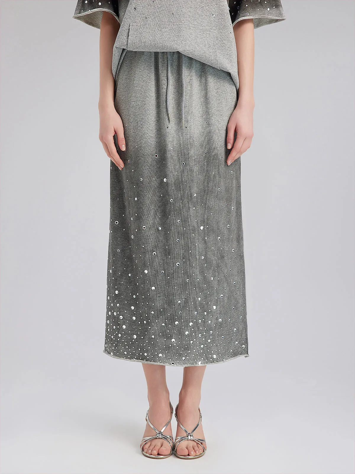 Final Sale | Gradient Coated Rhinestone Knit Skirt sold by Rich Radi Q's