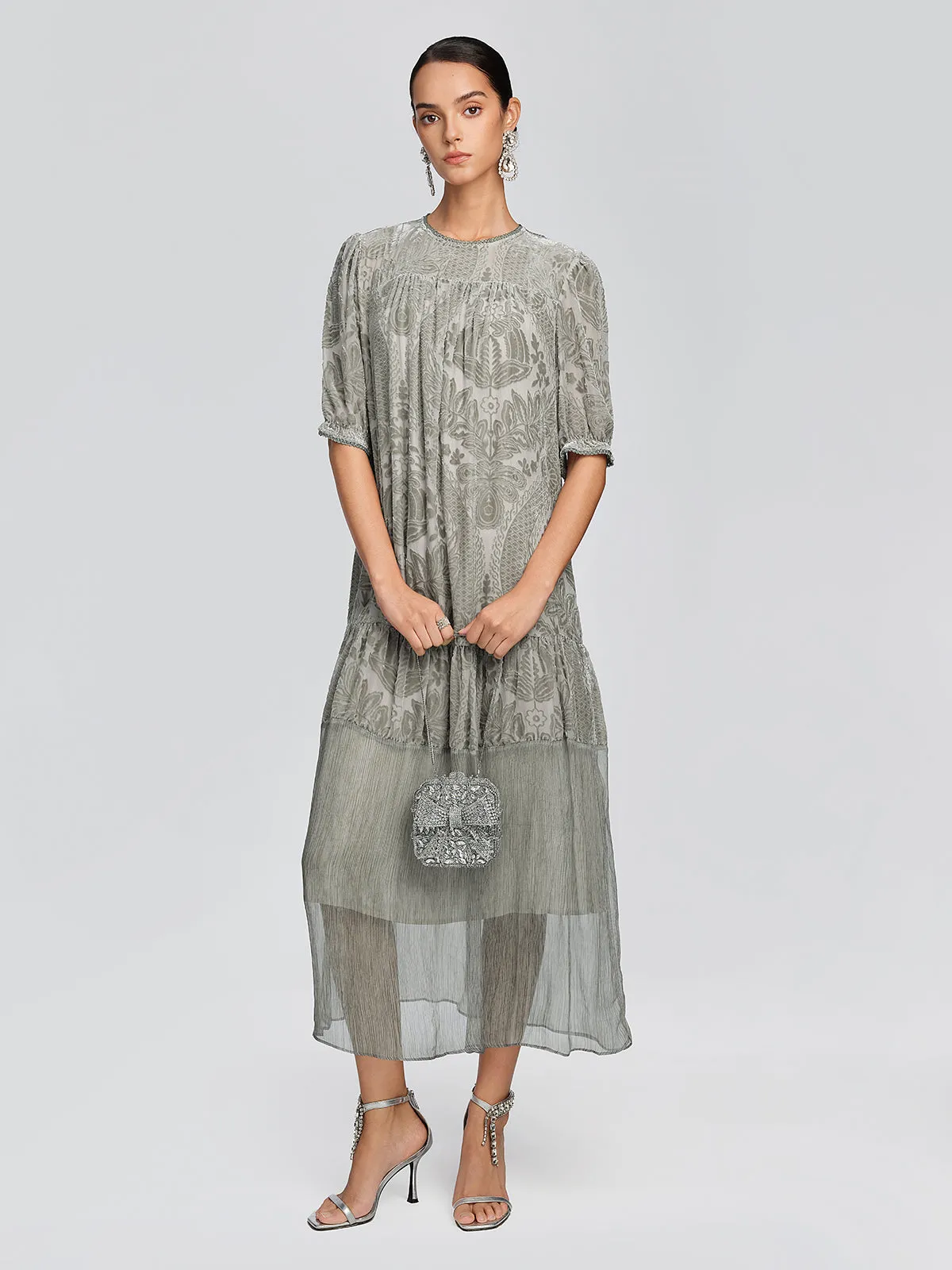 Silk Velvet Burnout Paisley Dress sold by Rich Radi Q's product image thumbnail 5