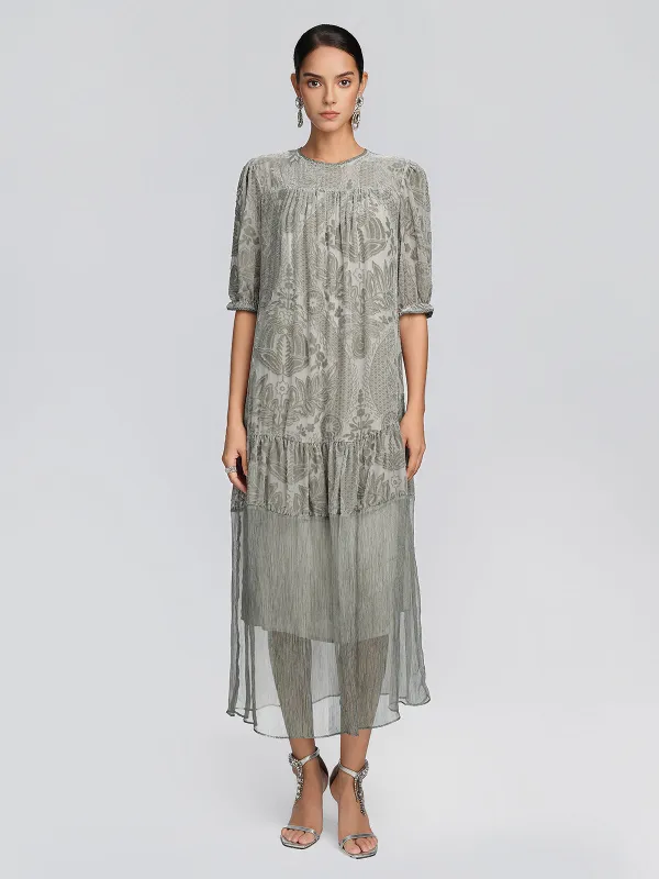 Silk Velvet Burnout Paisley Dress made by Rich Radi Q's