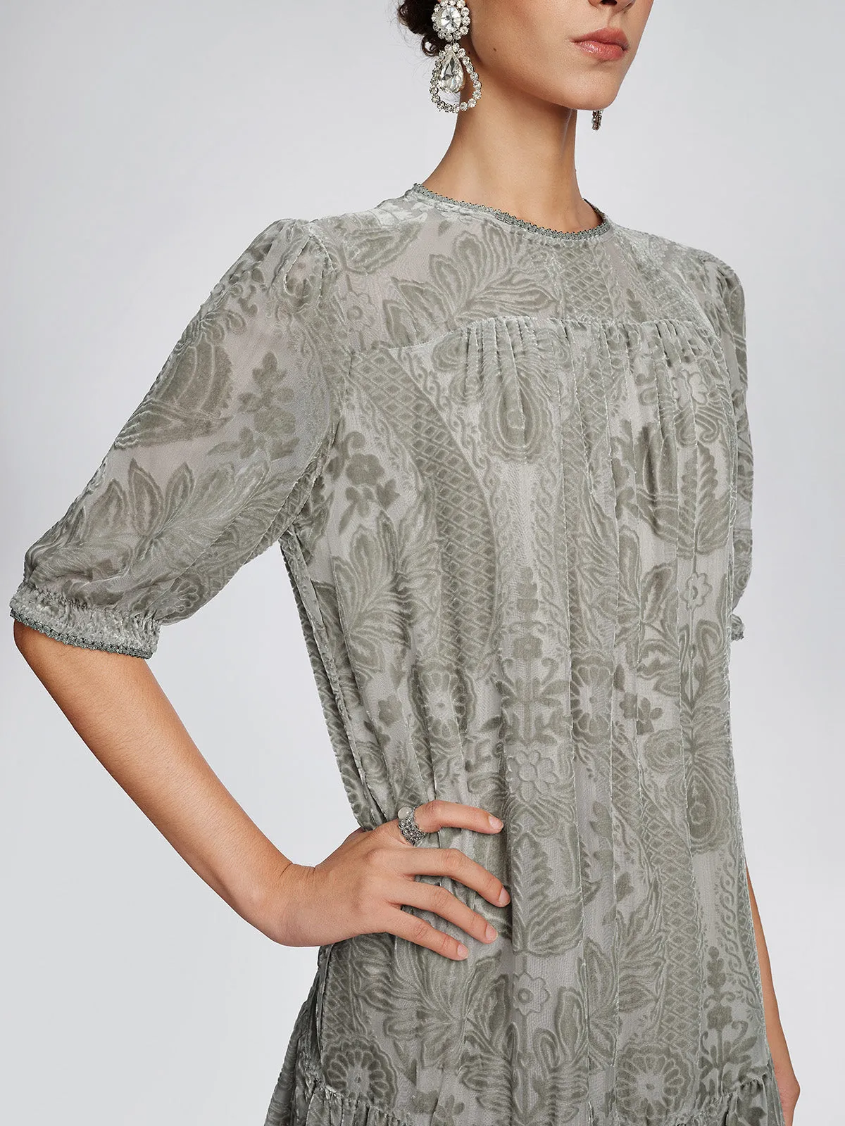 Silk Velvet Burnout Paisley Dress sold by Rich Radi Q's product image thumbnail 2