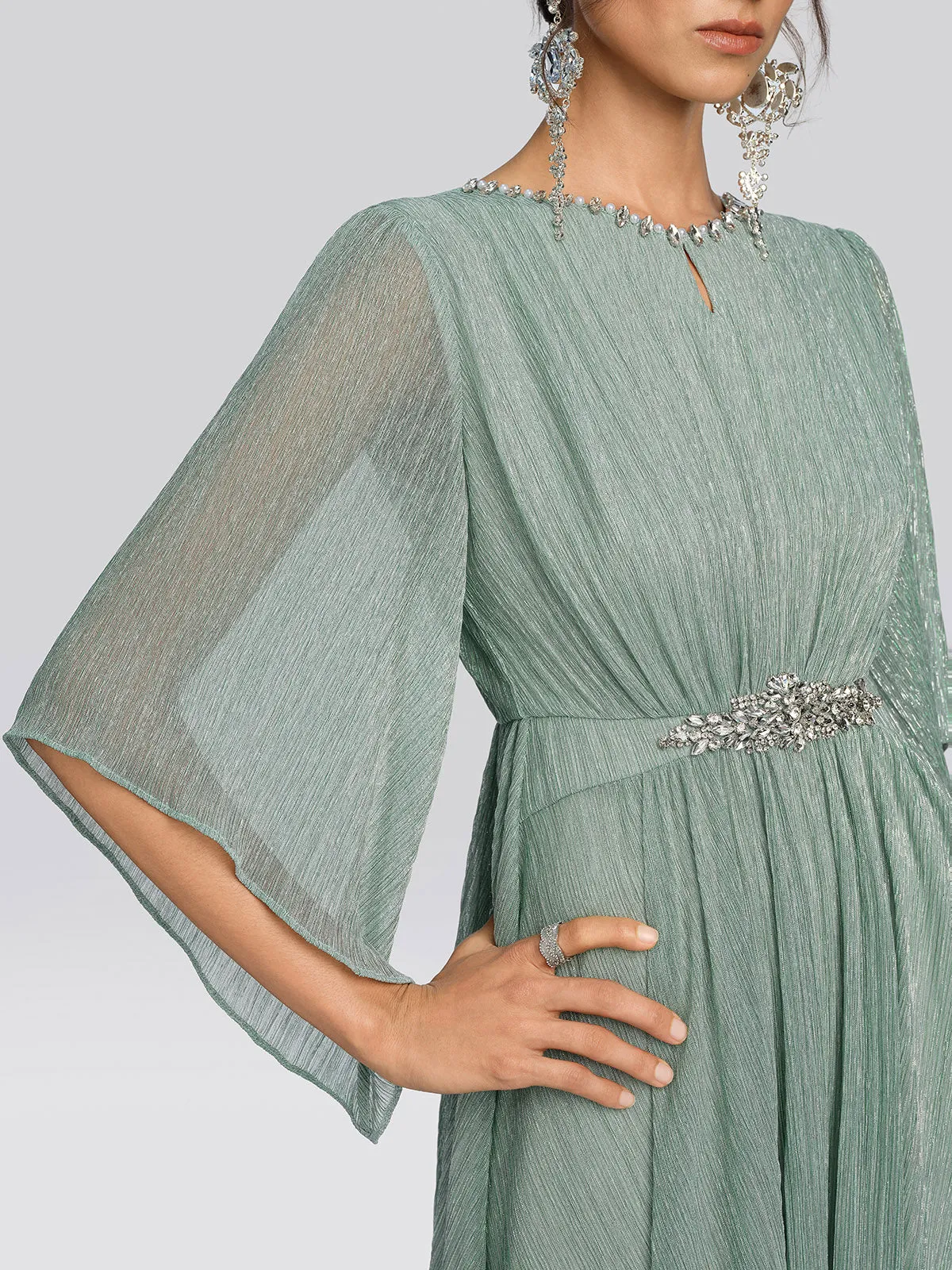 Metallic Pleated Tulle Layered Dress sold by Rich Radi Q's product image thumbnail 2