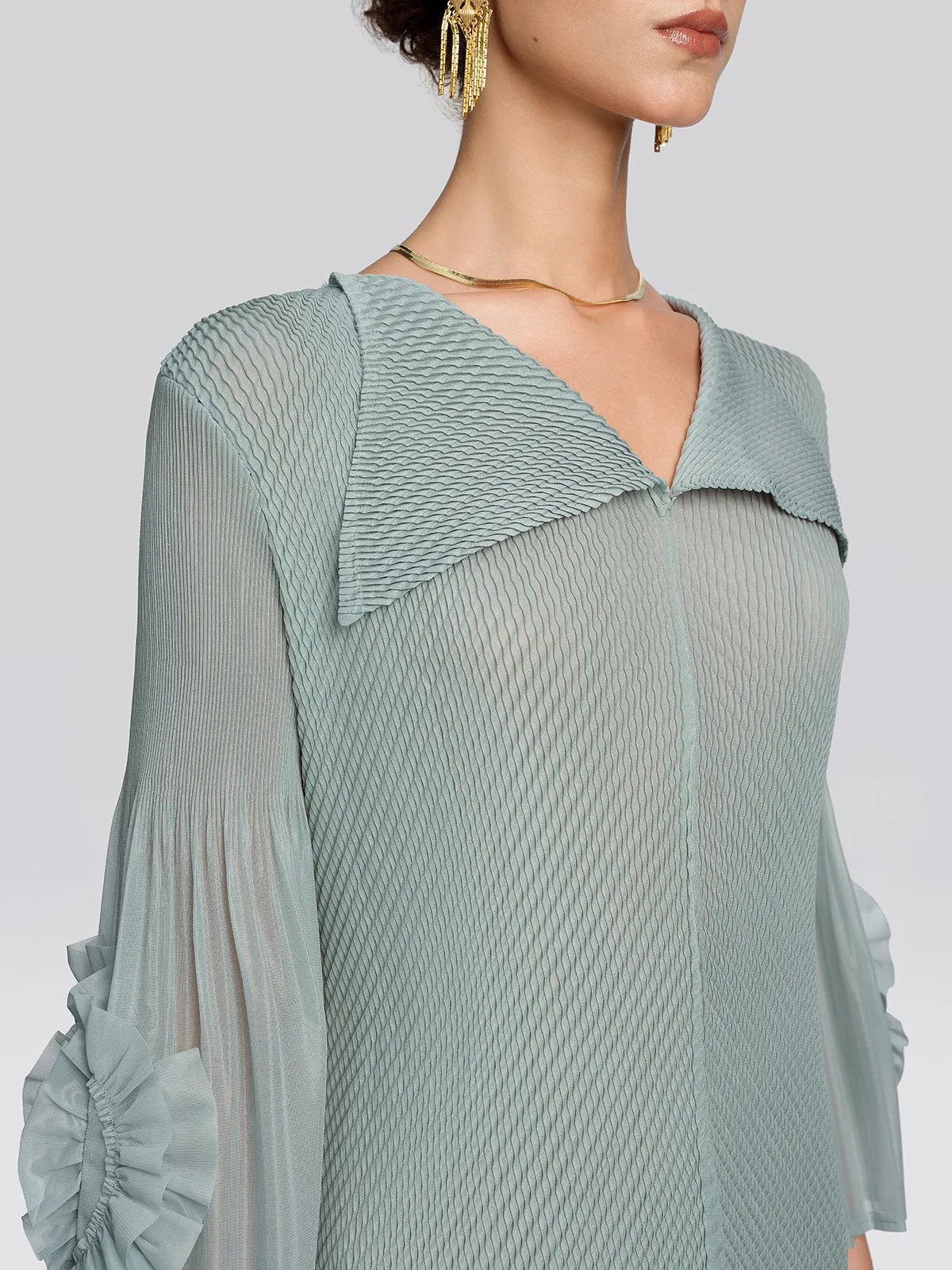 Pleated Diagonal Texture French Dress sold by Rich Radi Q's product image thumbnail 2