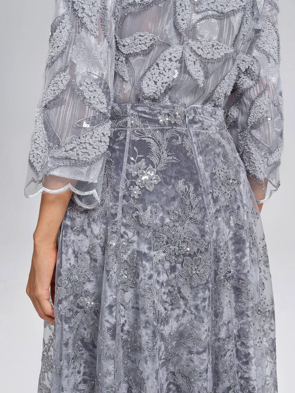 Embroidered Lace Sequin A-Line Skirt sold by Rich Radi Q's product image thumbnail 2