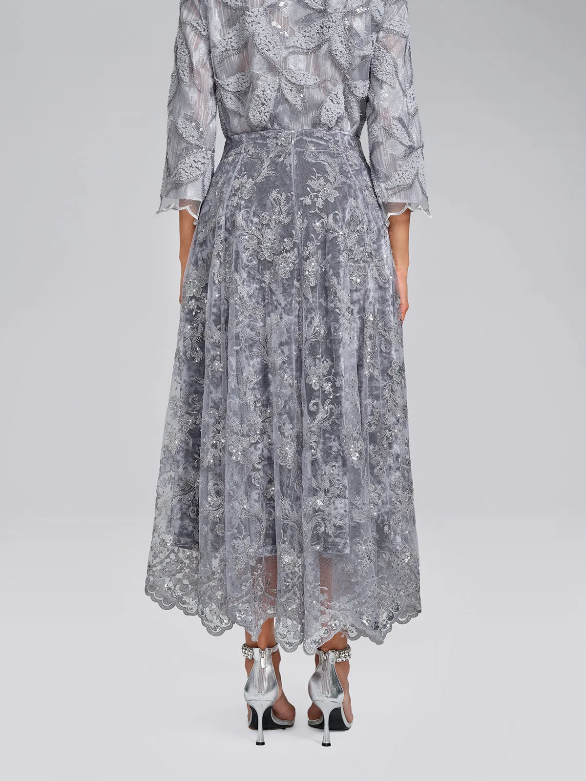 Embroidered Lace Sequin A-Line Skirt sold by Rich Radi Q's product image thumbnail 4