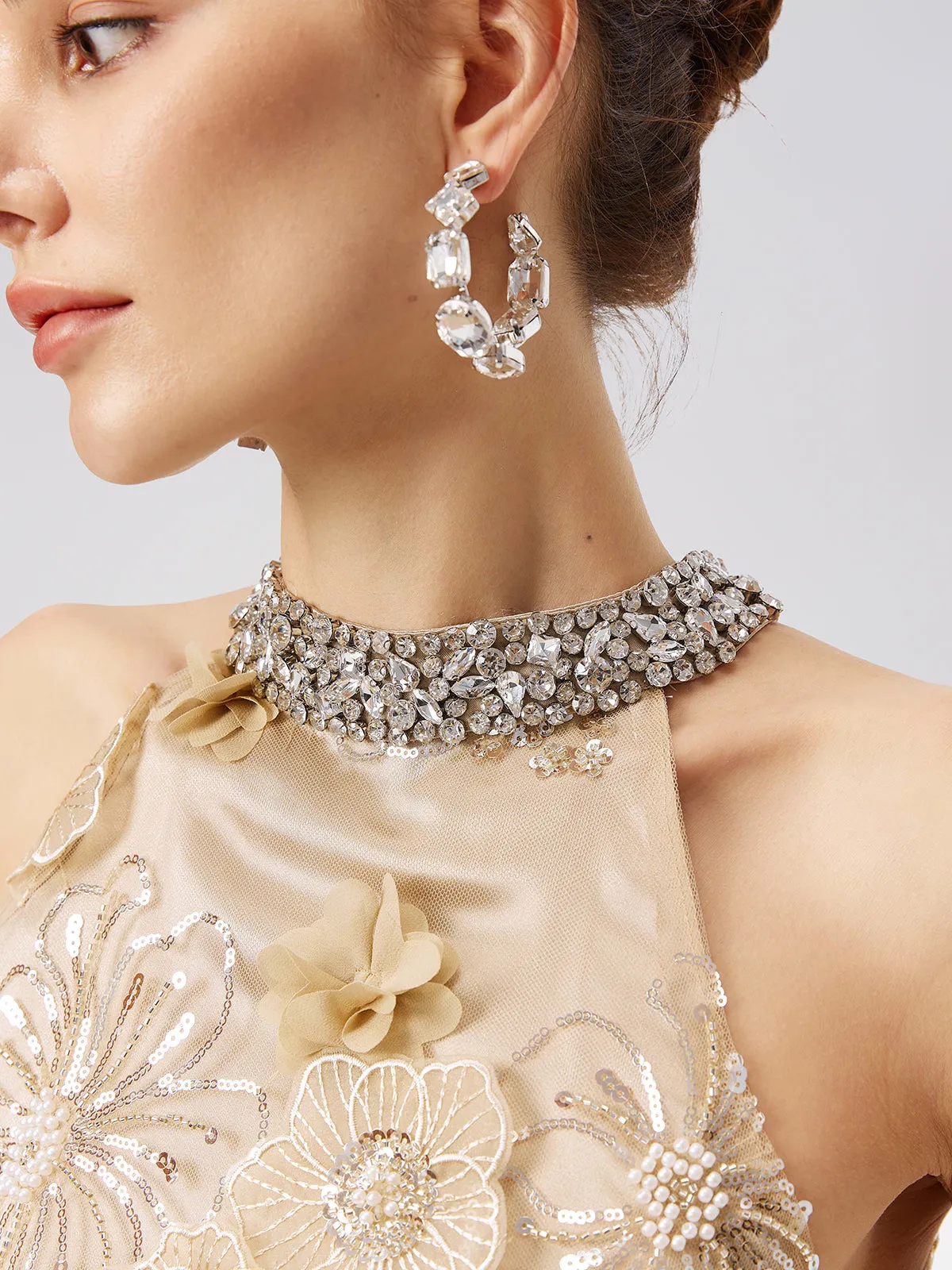 Diamond Embossed Floral Embroidered Dress - Star Queen sold by Rich Radi Q's product image thumbnail 5