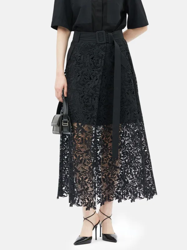 Semi Sheer Lace Midi Cargo Skirt made by Rich Radi Q's