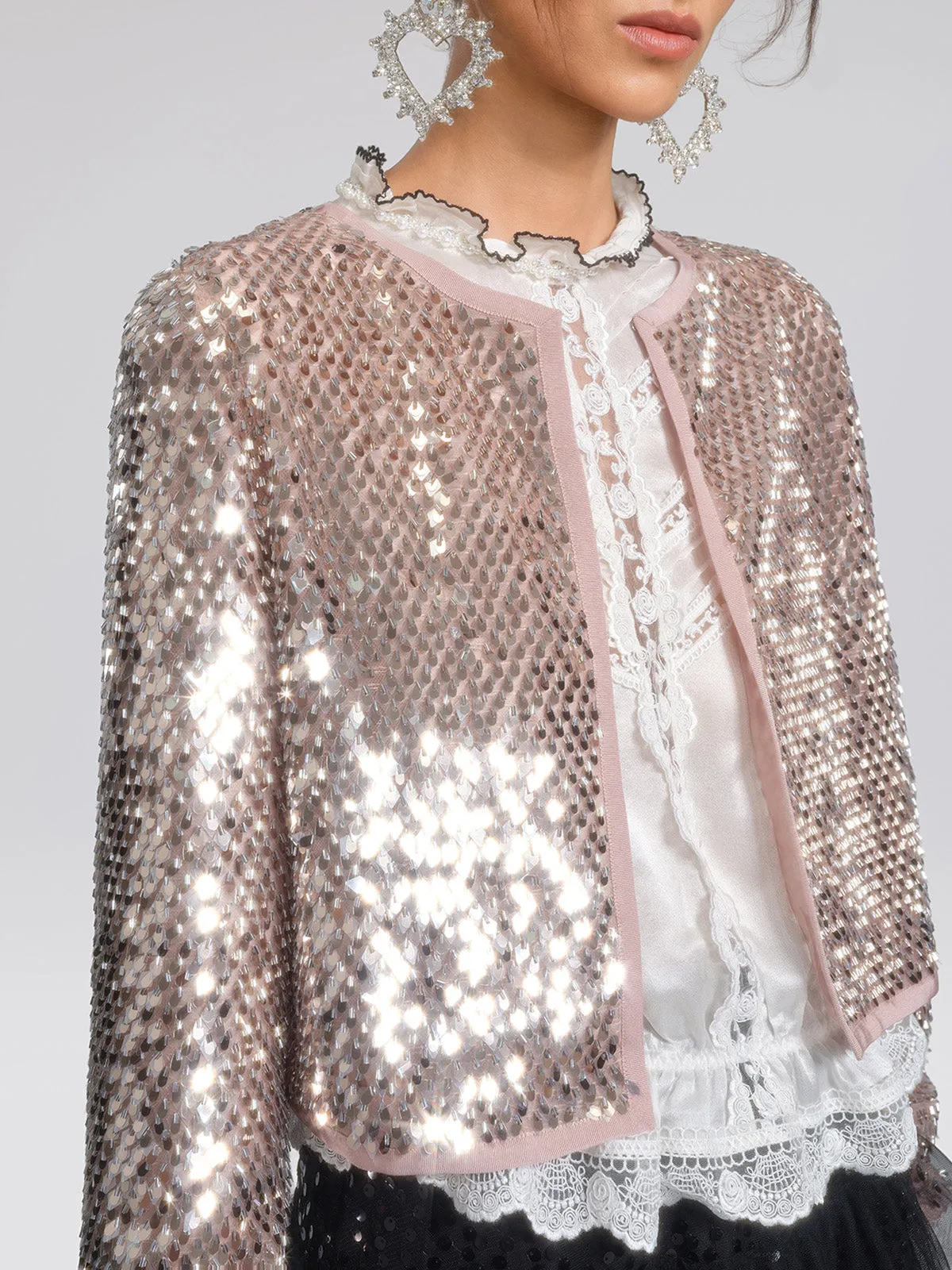 Champagne Sequin Trim Jacket sold by Rich Radi Q's product image thumbnail 2