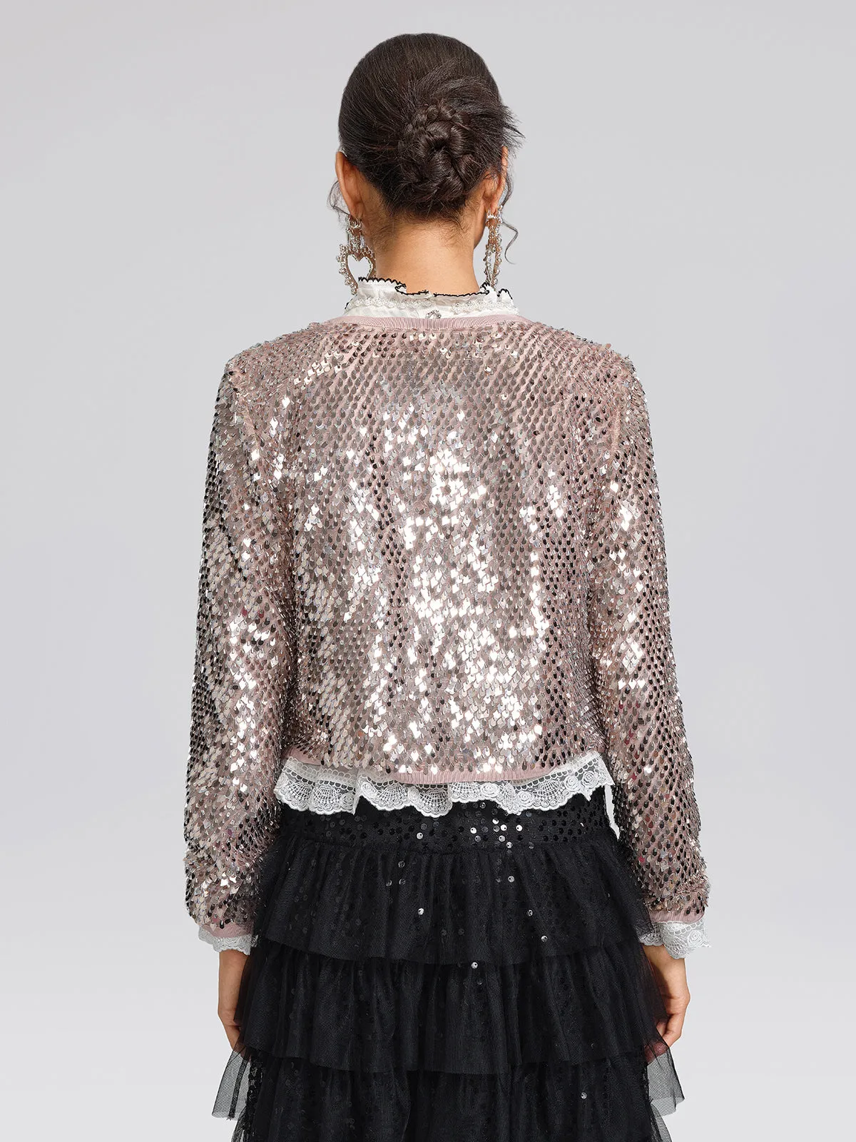 Champagne Sequin Trim Jacket sold by Rich Radi Q's product image thumbnail 5