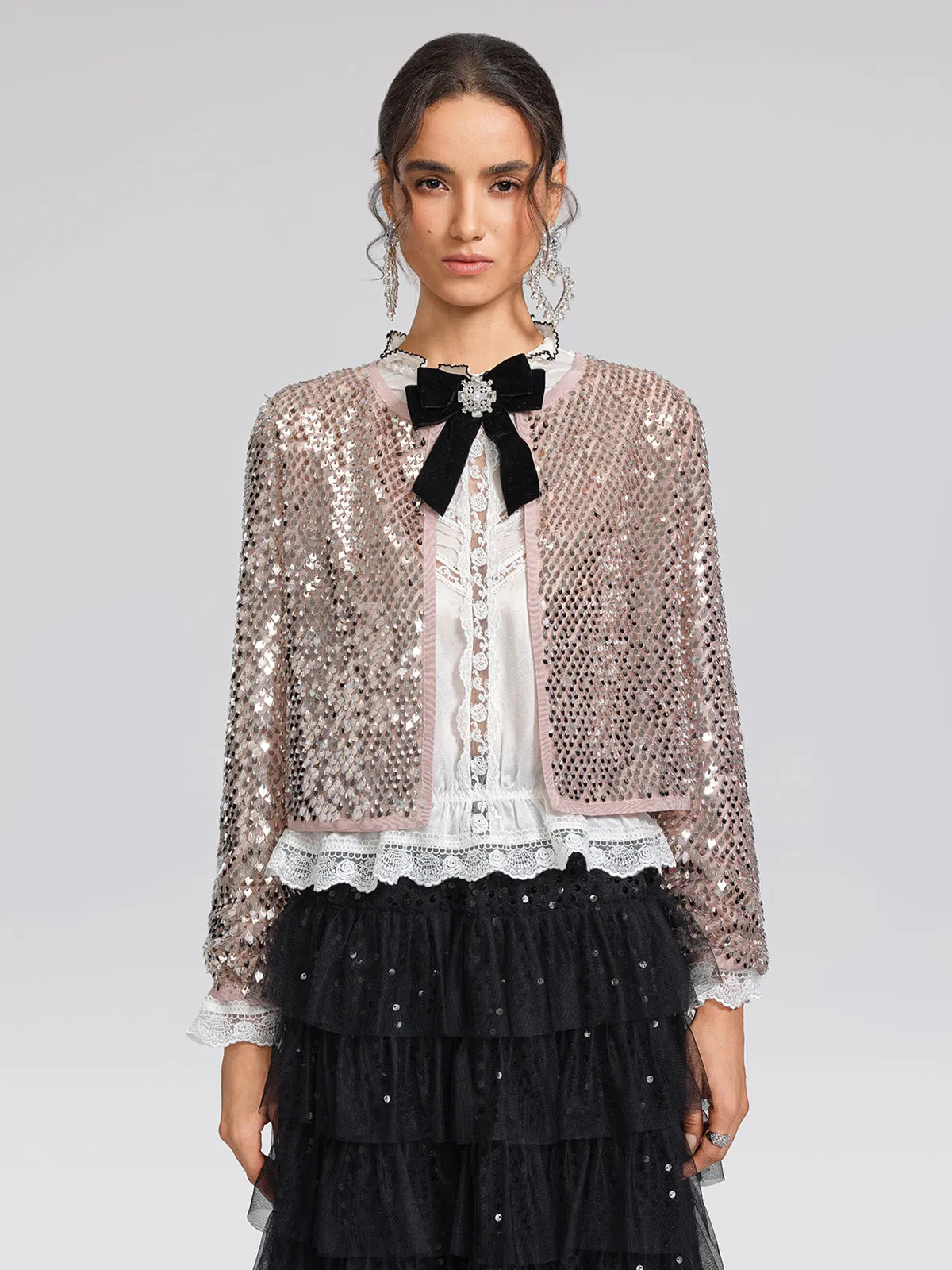 Champagne Sequin Trim Jacket sold by Rich Radi Q's product image thumbnail 4