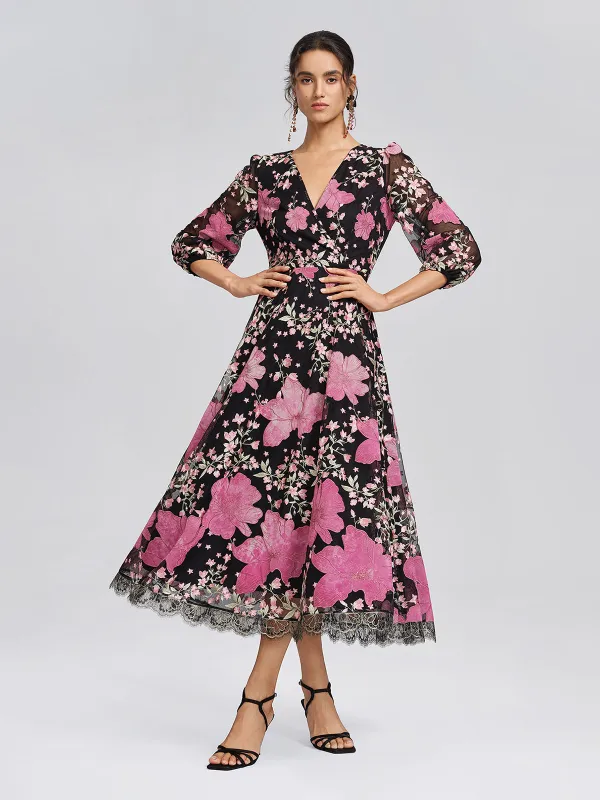 Mesh Floral Embroidery Lace Dress made by Rich Radi Q's