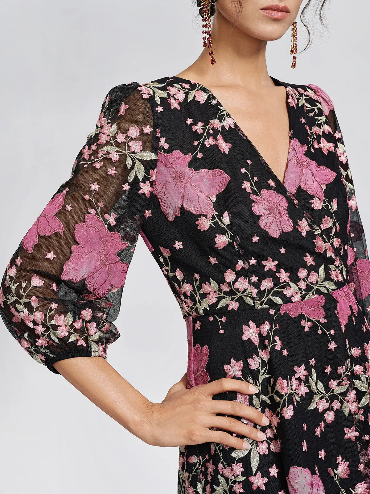 Mesh Floral Embroidery Lace Dress sold by Rich Radi Q's product image thumbnail 2