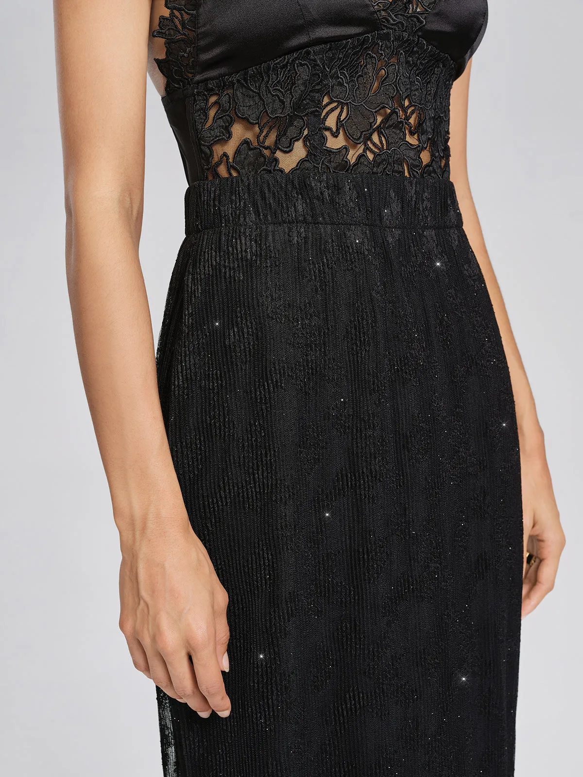 Pleated Mesh Floral Lace Skirt sold by Rich Radi Q's product image thumbnail 2