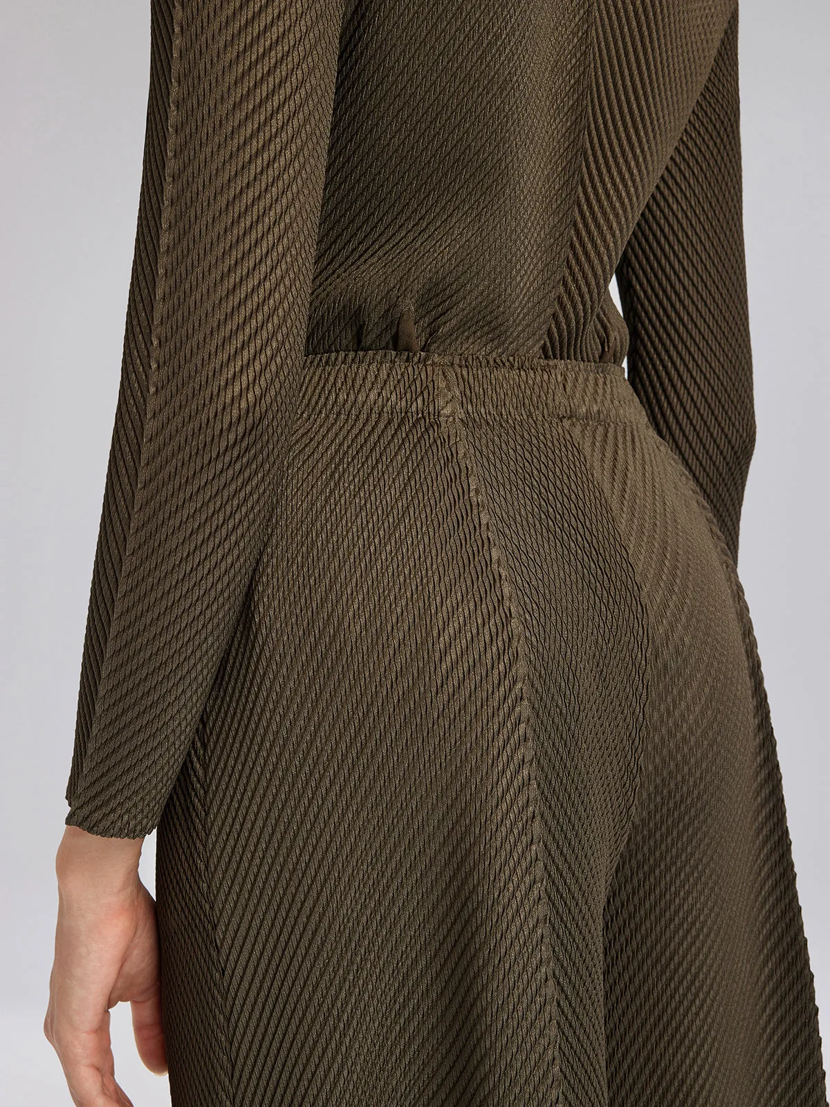 Final Sale | Pleated-Texture Elastic-Waist Wide-Leg Pants sold by Rich Radi Q's product image thumbnail 4