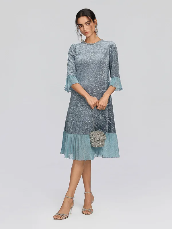 Sequin Velvet Pleated Ruffle Dress made by Rich Radi Q's