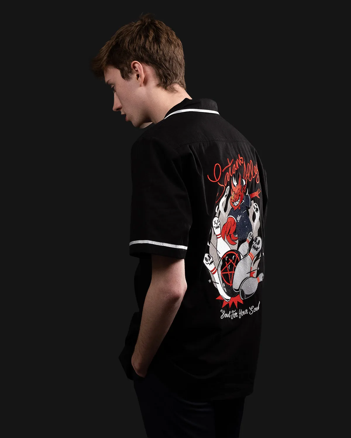 The Satan's Alley Bowling Shirt sold by Cool Shirtz product image thumbnail 4