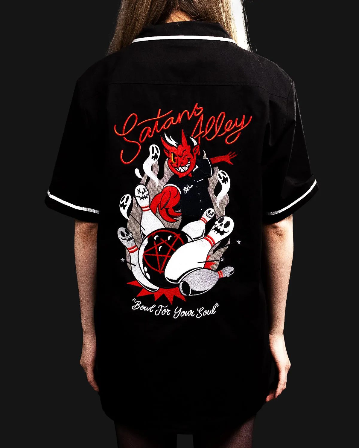 The Satan's Alley Bowling Shirt sold by Cool Shirtz product image thumbnail 2