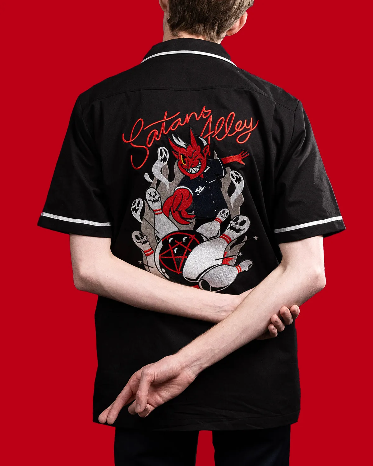 The Satan's Alley Bowling Shirt sold by Cool Shirtz product image thumbnail 5