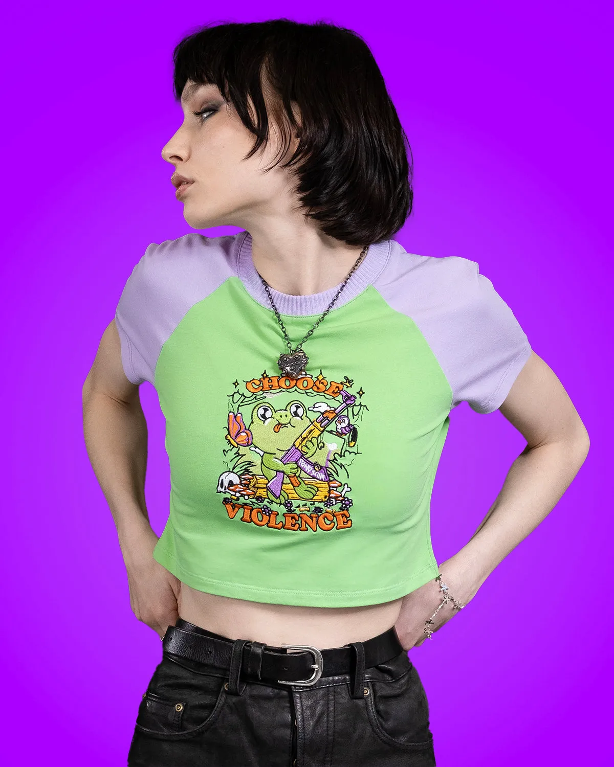The Choose Violence Crop sold by Cool Shirtz product image thumbnail 4
