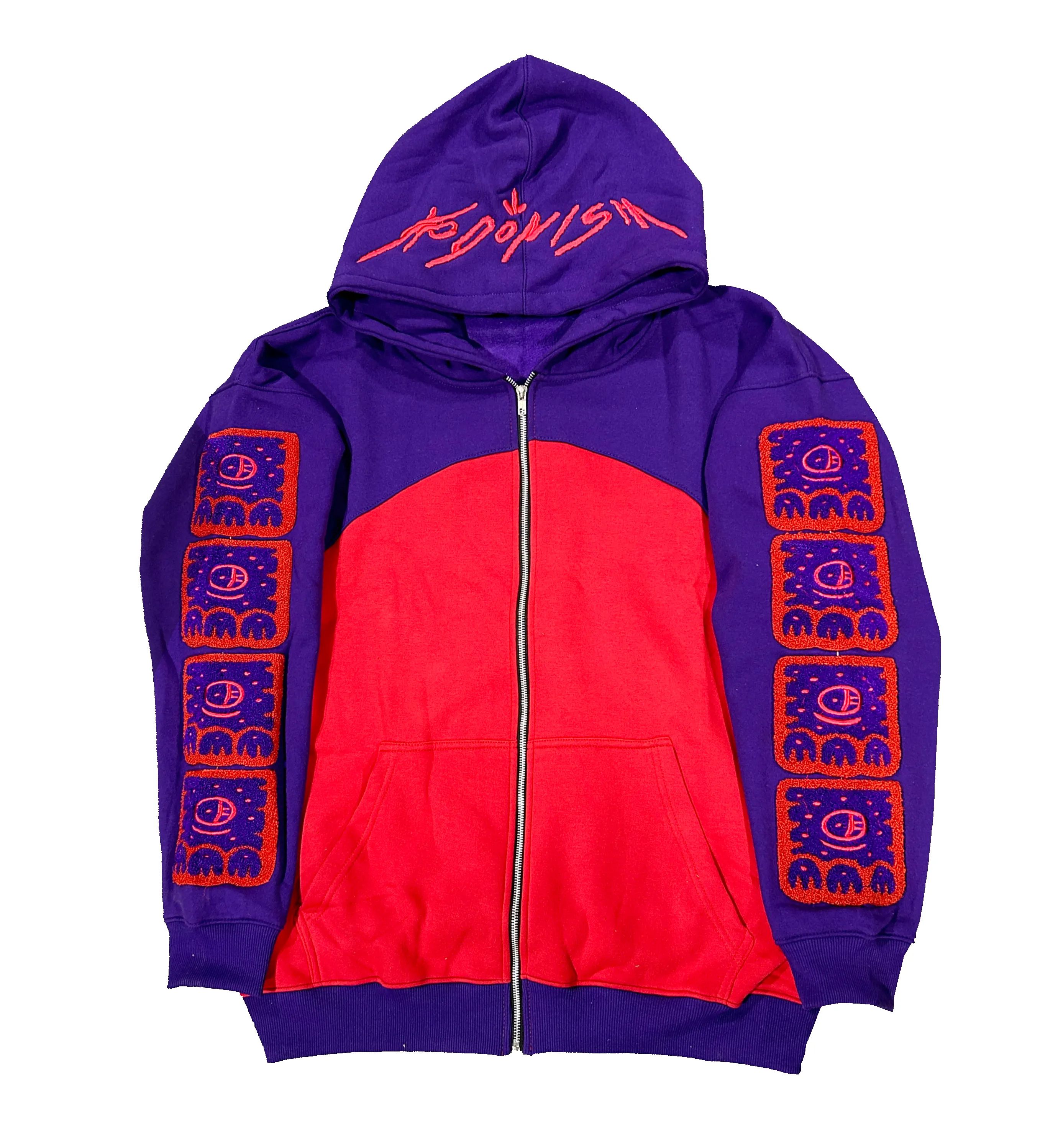 Purple/Red - Chenille Hoodie sold by Kodone
