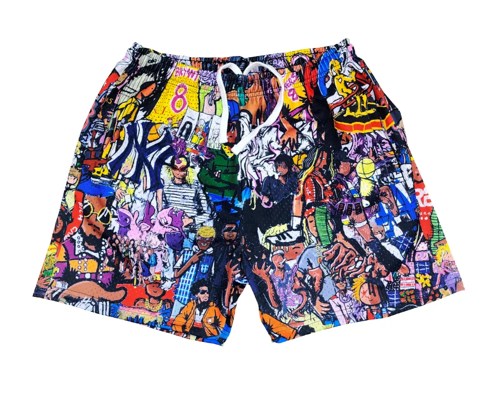 100K Collage Mesh Shorts sold by Kodone