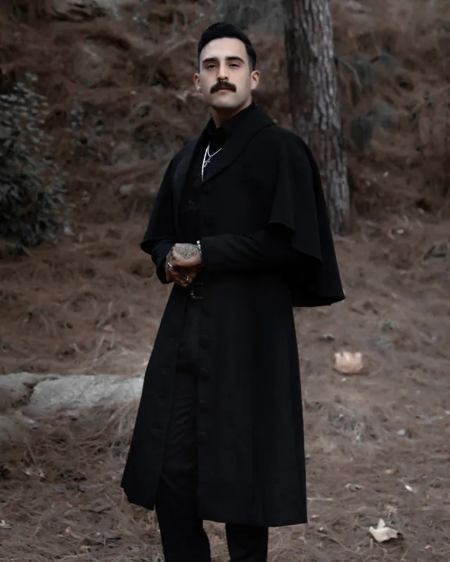 The Full-Length Nevermore Caped Coat made by Lively Ghosts
