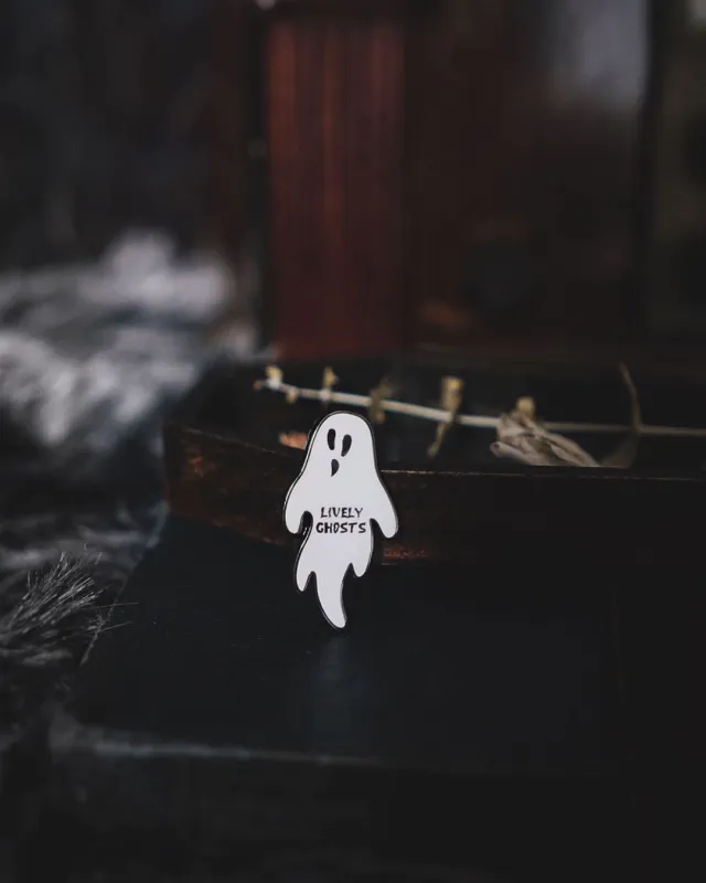 Ghostie Enamel Pin sold by Lively Ghosts
