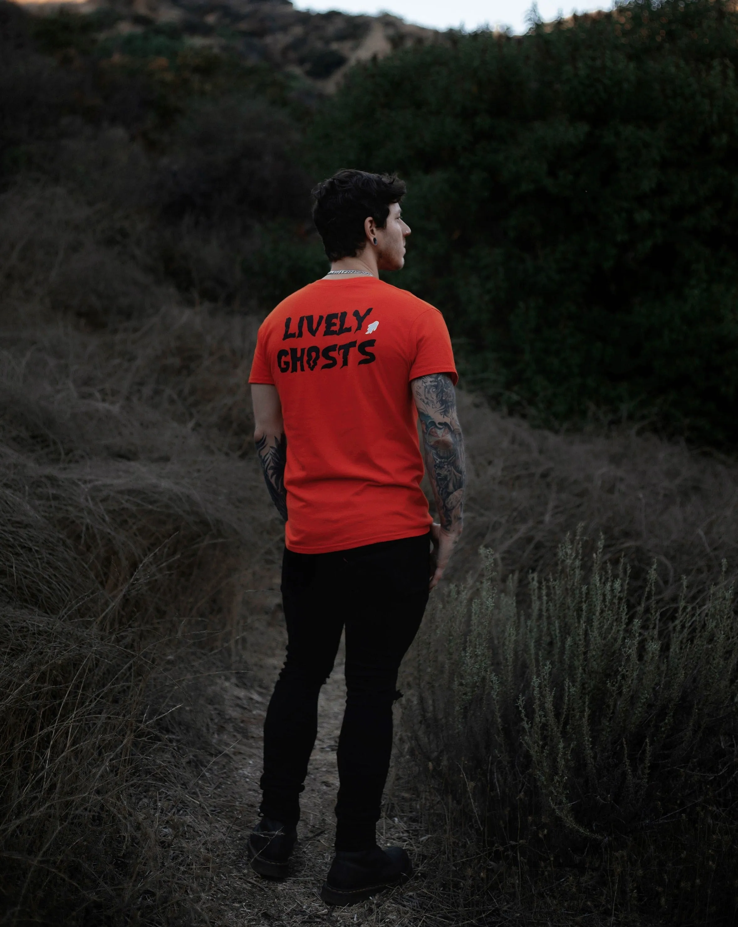 Orange Lively Ghosts "Ghostie" Unisex Logo Tee sold by Lively Ghosts product image thumbnail 2