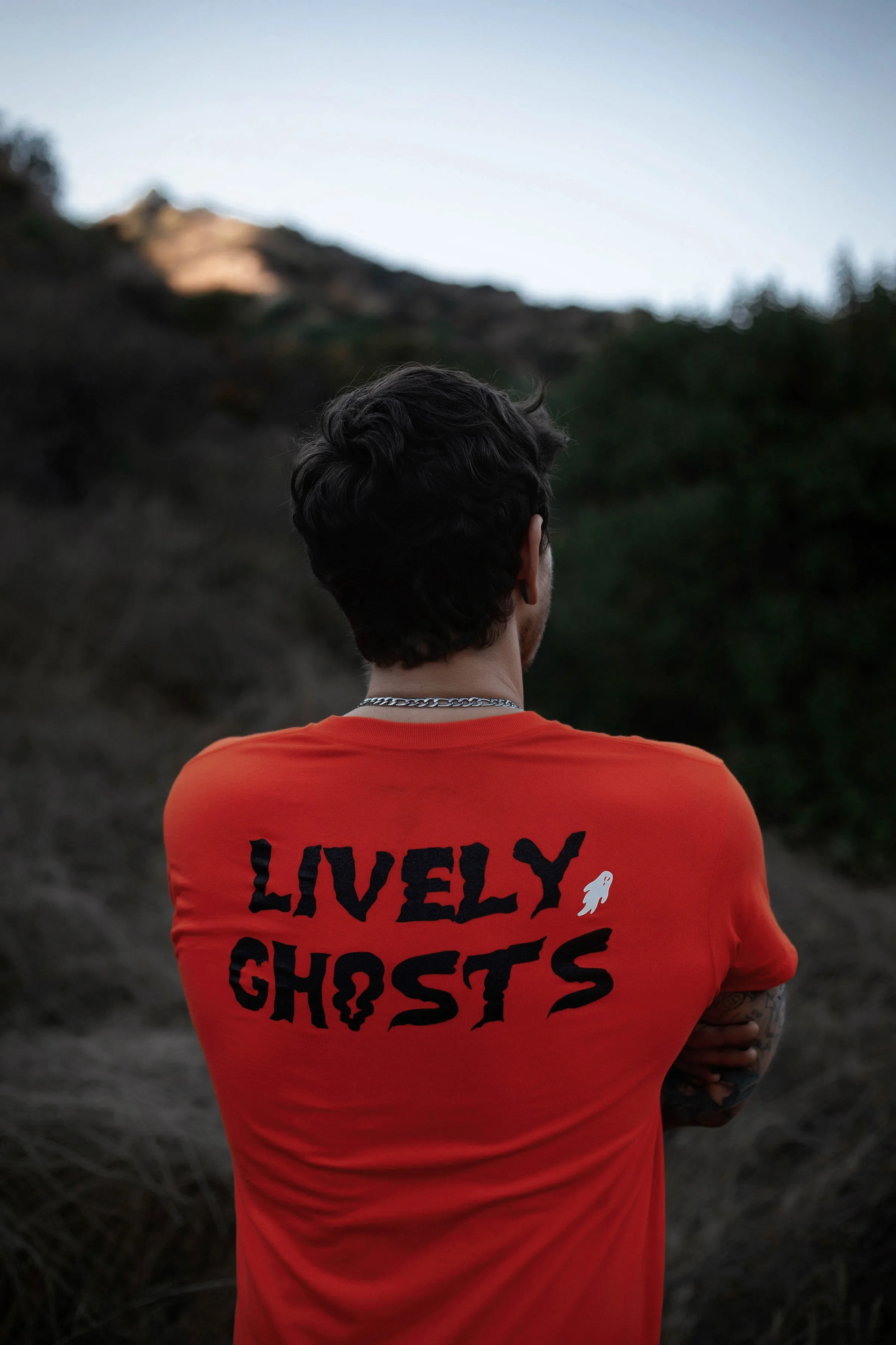 Orange Lively Ghosts "Ghostie" Unisex Logo Tee sold by Lively Ghosts product image thumbnail 4