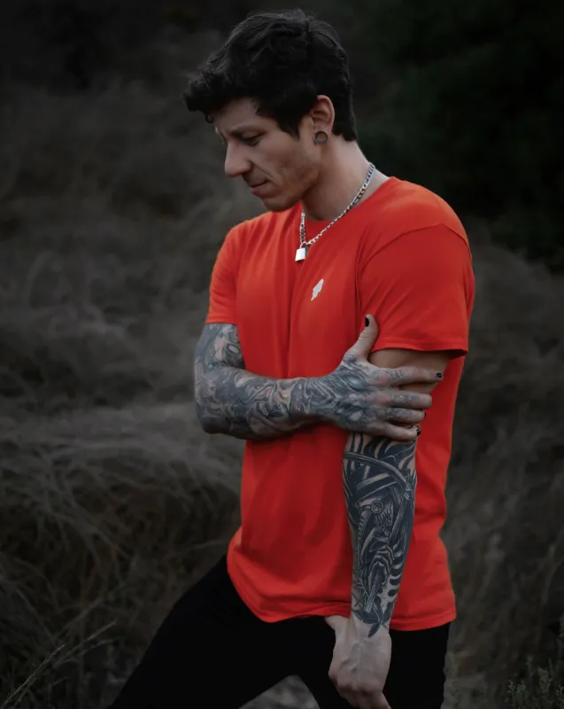 Orange Lively Ghosts "Ghostie" Unisex Logo Tee made by Lively Ghosts