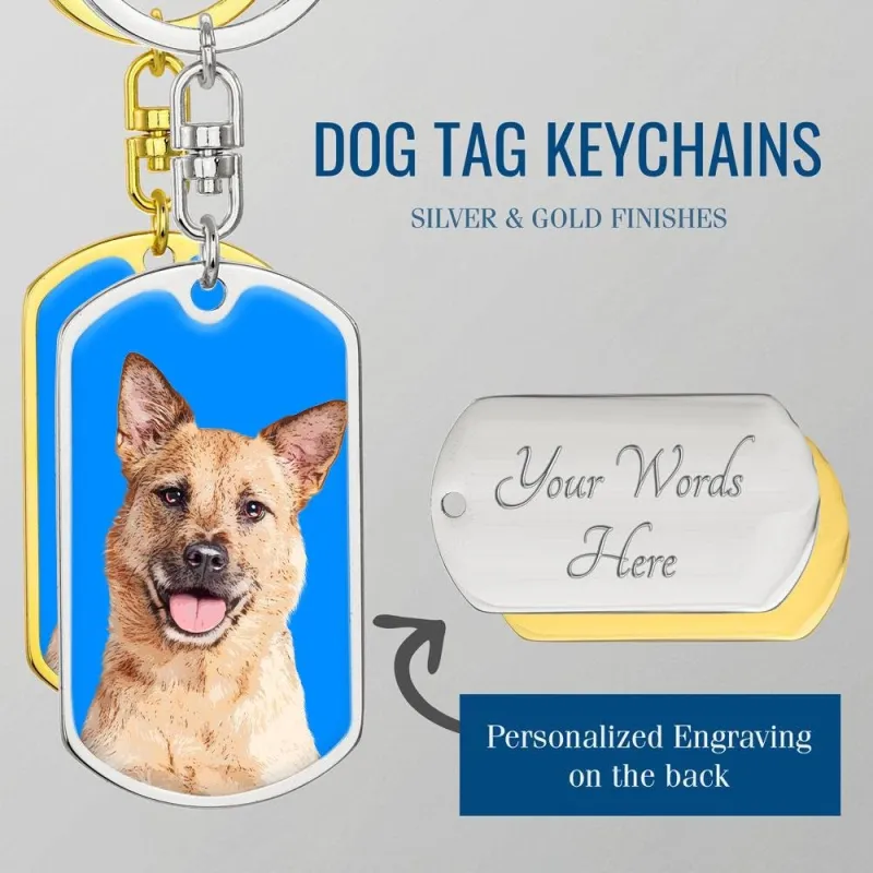 Custom Pet Art - Dog Tag Keychain sold by Pop Your Pup