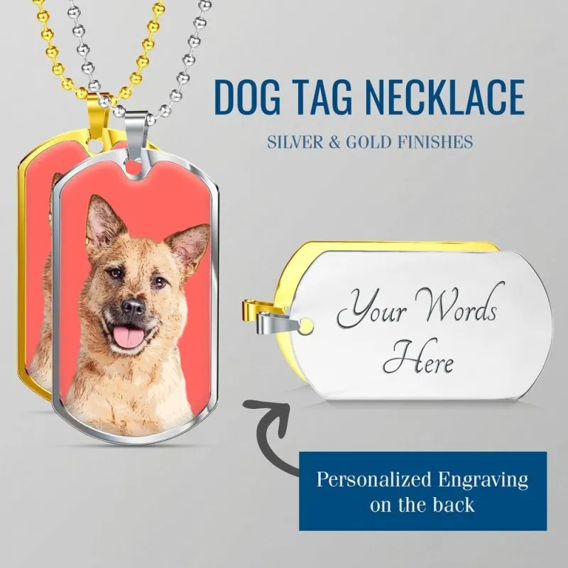 Custom Pet Art - Dog Tag Necklace sold by Pop Your Pup