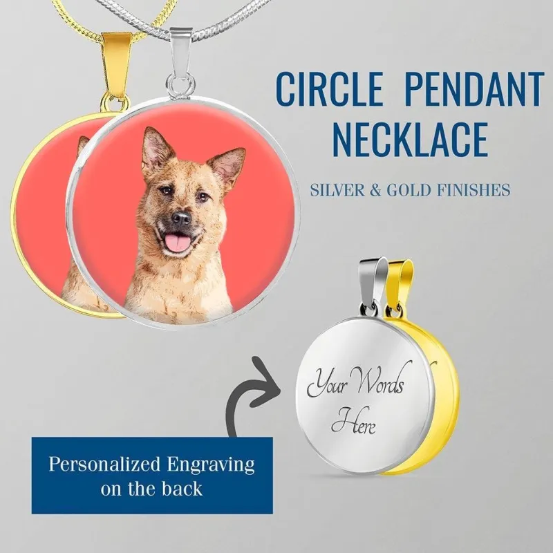 Custom Pet Art - Circle Necklace sold by Pop Your Pup