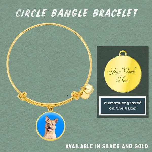 Custom Pet Art - Circle Bangle Bracelet sold by Pop Your Pup