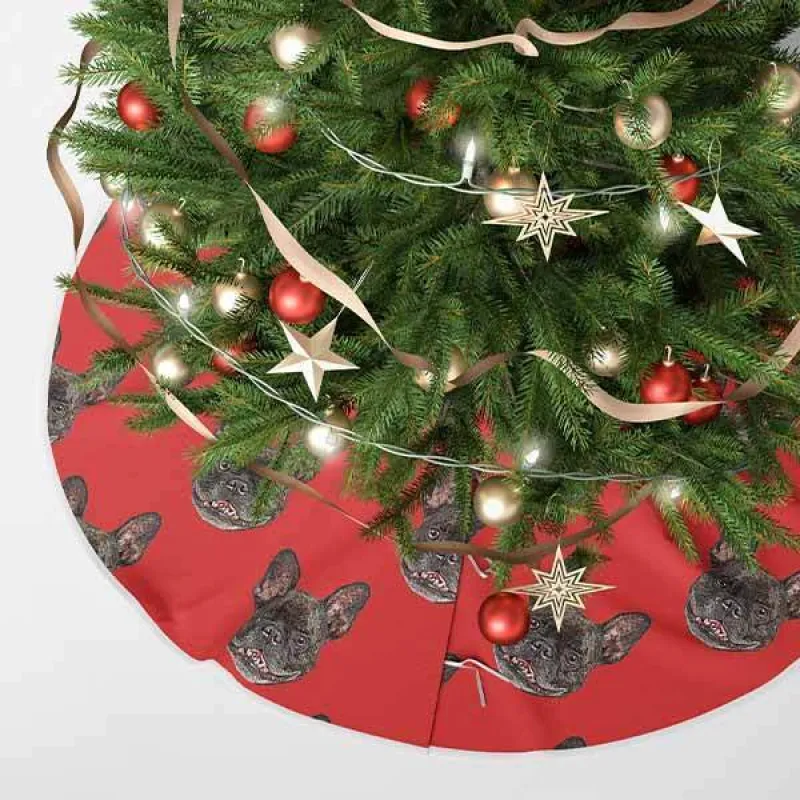 Custom Pet Art Christmas Tree Skirt sold by Pop Your Pup