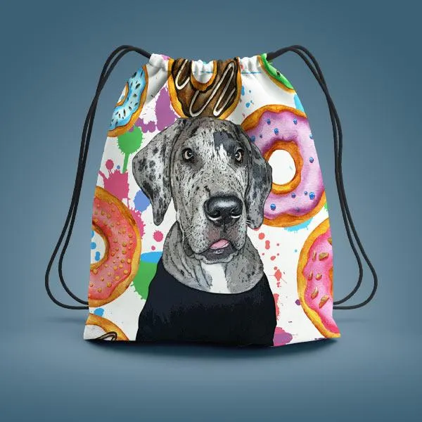 Custom Pet Art Drawstring Bag sold by Pop Your Pup