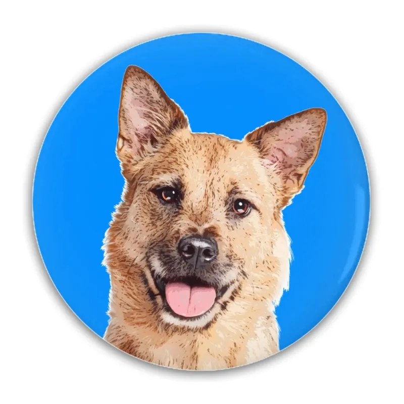 Custom Pet Art Pin Buttons sold by Pop Your Pup